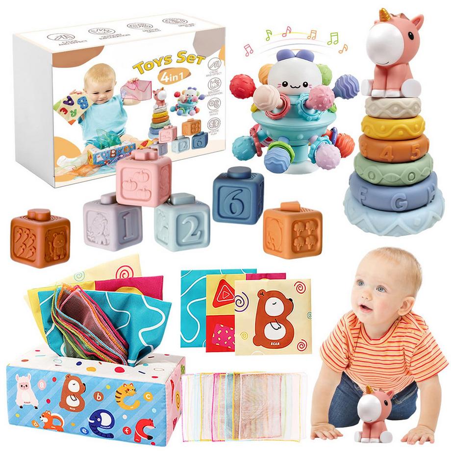 4-in-1-Babyspielzeug, sensorisches Spielzeug
