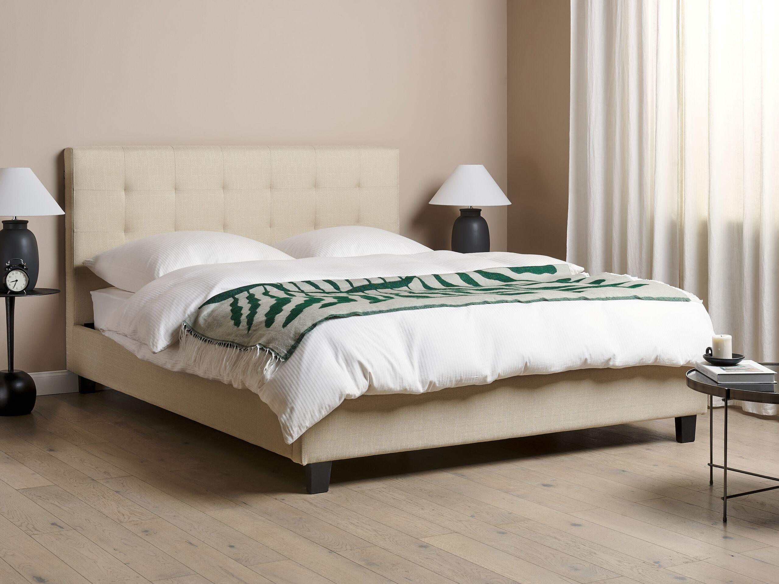 Beliani Letto con rete a doghe en Poliestere Glamour ROCHELLE  