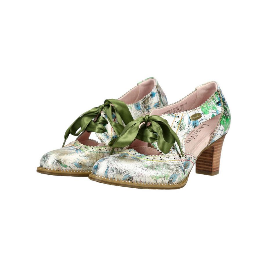 Laura Vita Pumps con Stampa Floreale e Fiocco in Raso  