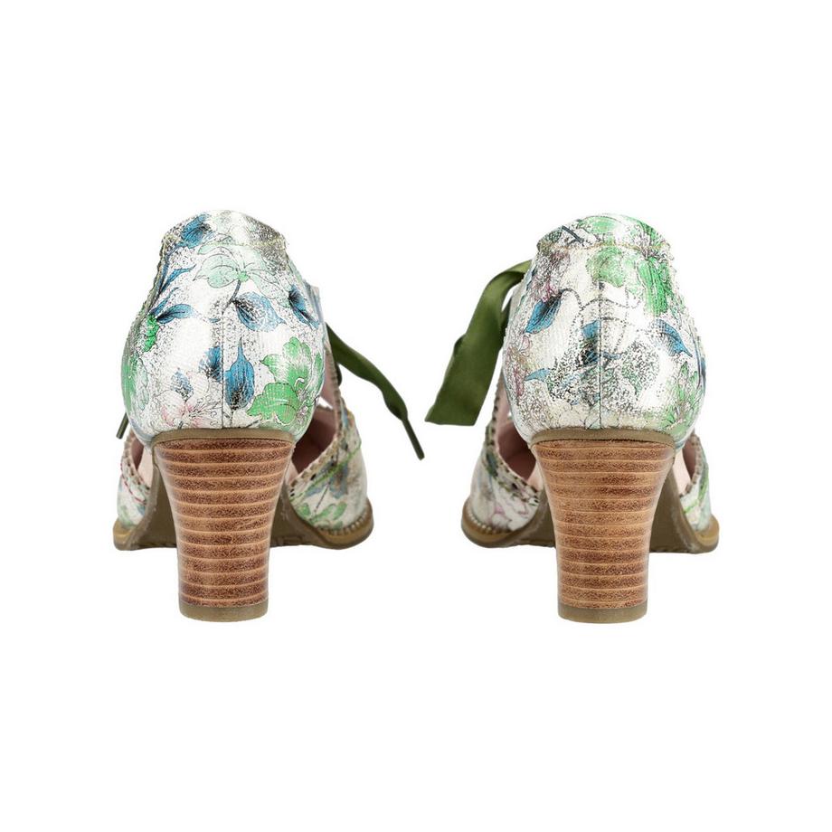 Laura Vita Pumps con Stampa Floreale e Fiocco in Raso  