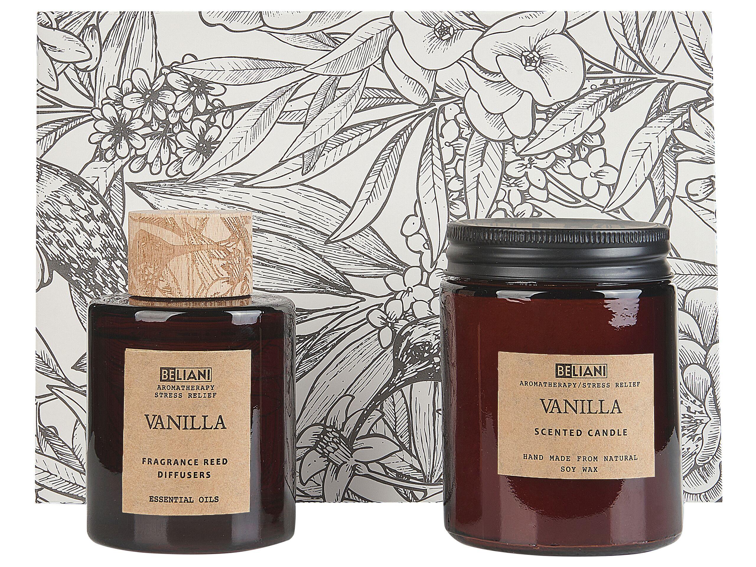 Beliani Candela Profumata con Diffusore di Fragranze en Cera di Soia Classico DARK ELEGANCE  