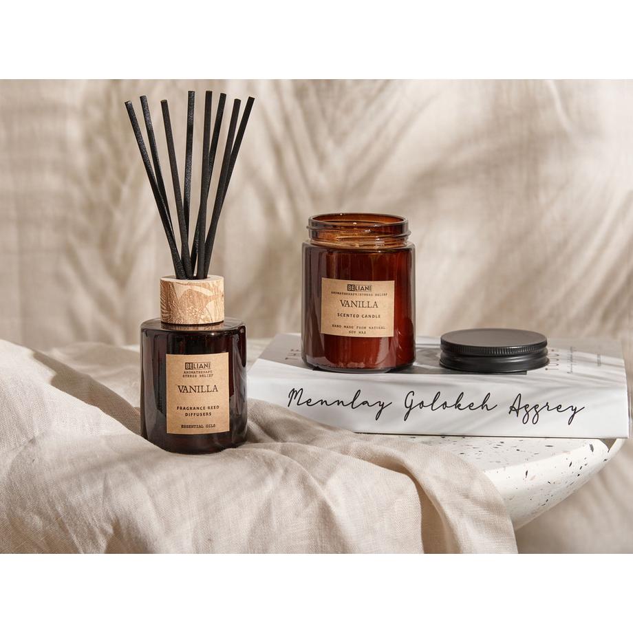 Beliani Bougie parfumée avec diffuseur en Cire de soja Traditionnel DARK ELEGANCE  