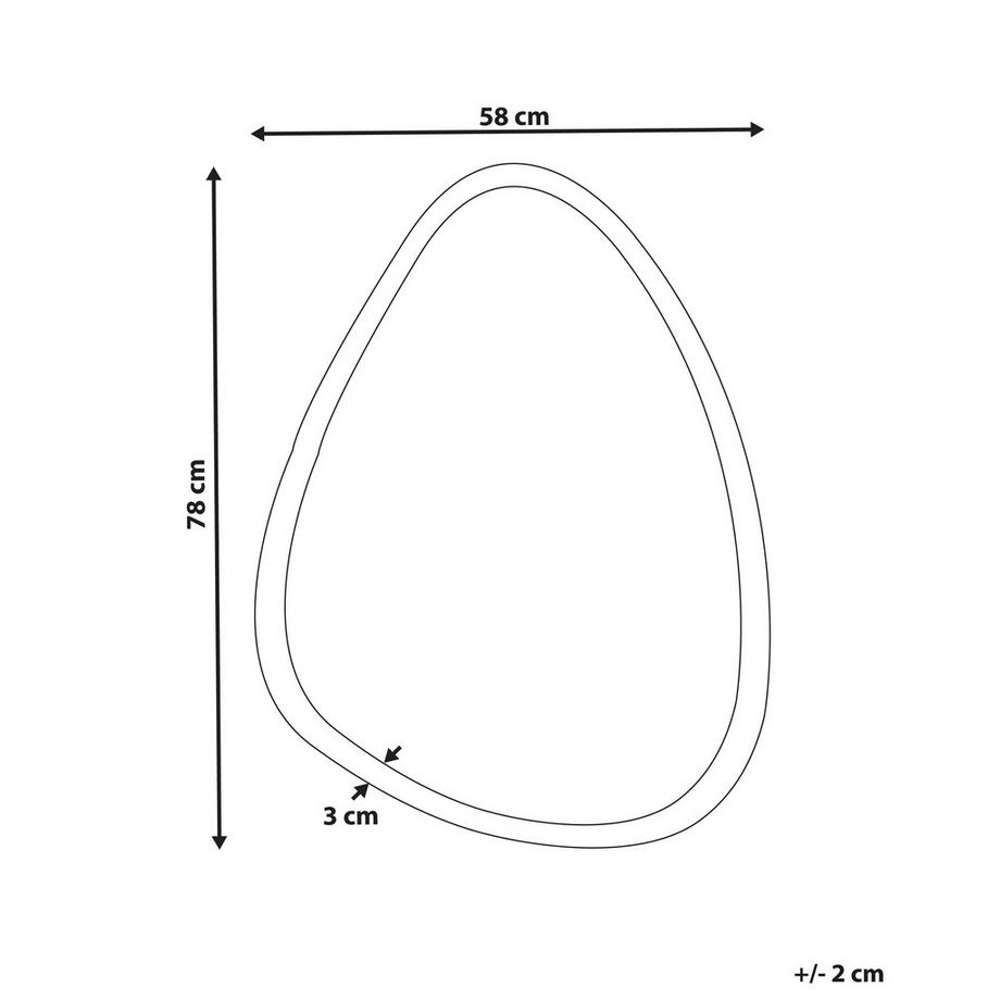 Beliani LED-Badezimmer-Spiegel aus Aluminium Retro BETHUNE  