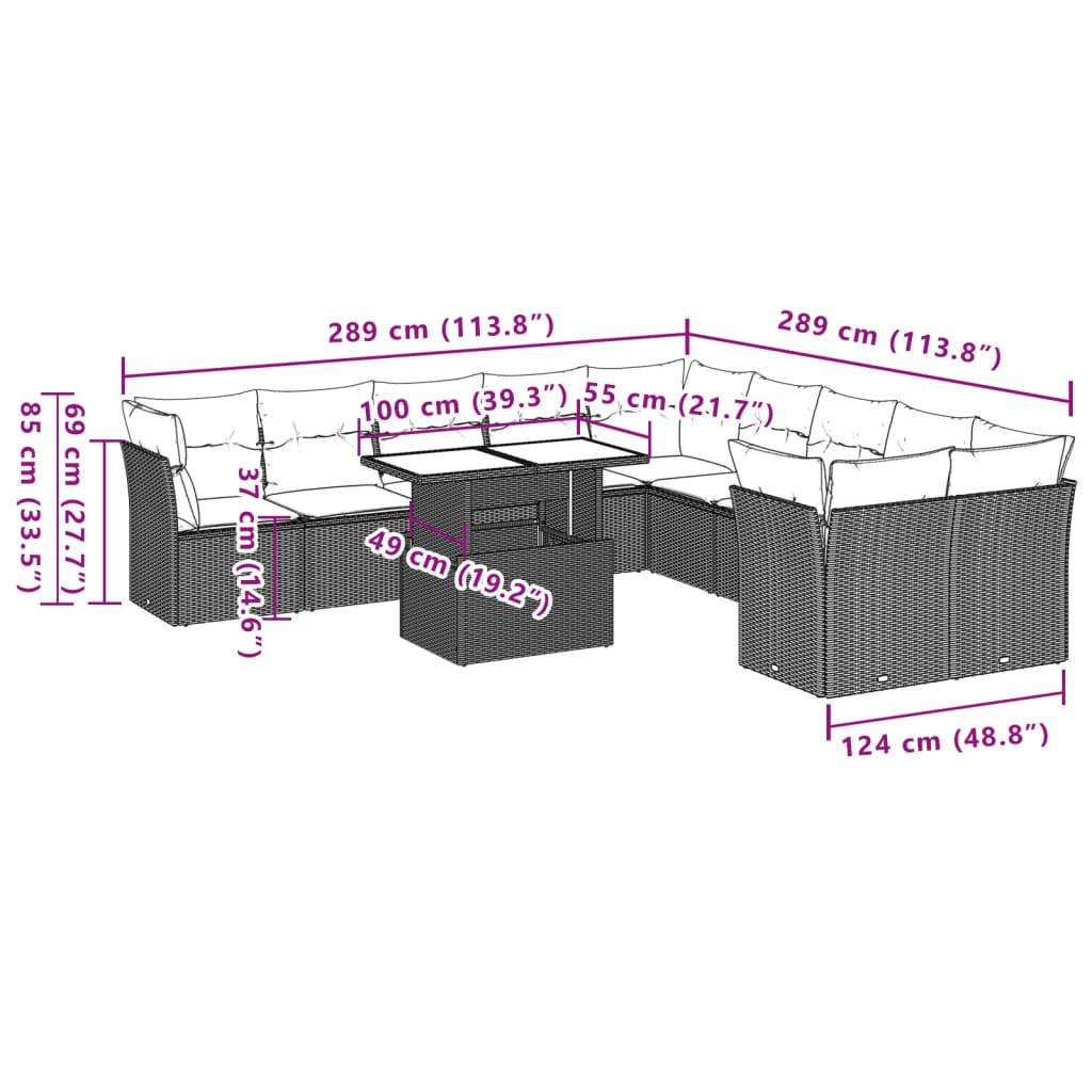 VidaXL Ensemble de canapés de jardin rotin synthétique  