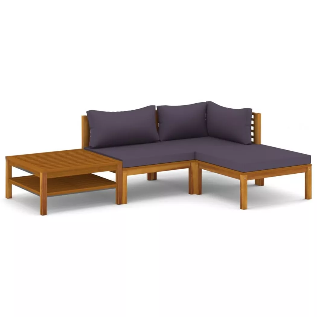 VidaXL - Garten-lounge-set akazienholz, One Size, Grau