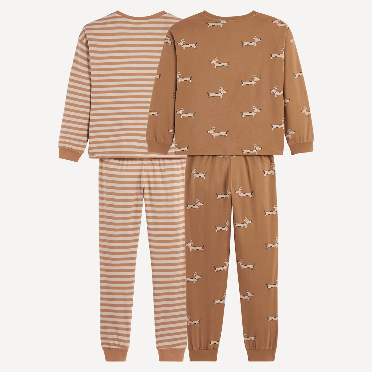 La Redoute Collections  Lot de 2 pyjamas 1 rayé et 1 imprimé teckel 
