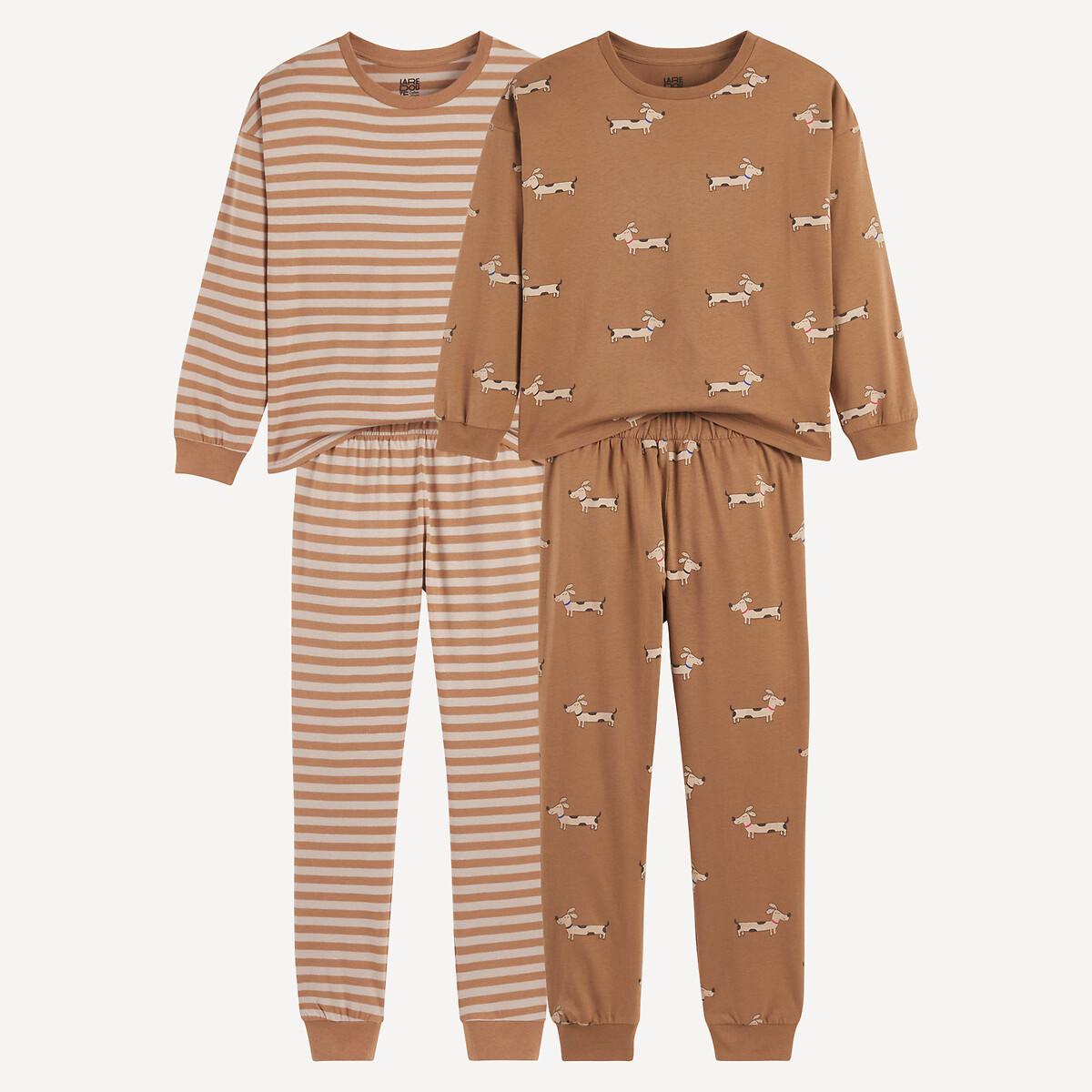 La Redoute Collections  Lot de 2 pyjamas 1 rayé et 1 imprimé teckel 
