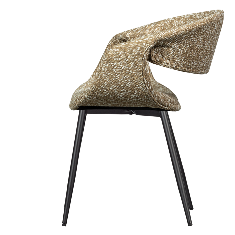 mutoni Poltrona Yossi sabbia con base in metallo nero  