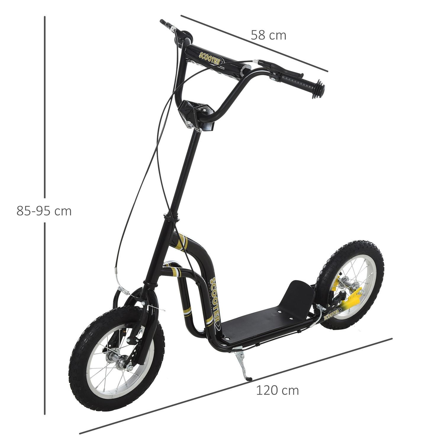 Northio  Scooter Per Bambini A Partire Da 5 Anni Scooter Scooter Per Bambini Scooter Da Città Pneumatici 12 Pollici Gomma Alluminio Nero 120X58X85-95 Cm 