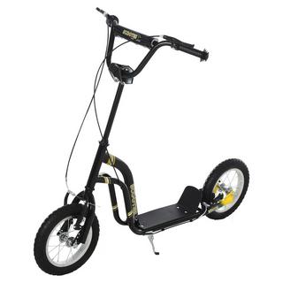 Northio  Scooter Per Bambini A Partire Da 5 Anni Scooter Scooter Per Bambini Scooter Da Città Pneumatici 12 Pollici Gomma Alluminio Nero 120X58X85-95 Cm 