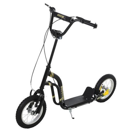 Northio  Scooter Per Bambini A Partire Da 5 Anni Scooter Scooter Per Bambini Scooter Da Città Pneumatici 12 Pollici Gomma Alluminio Nero 120X58X85-95 Cm 
