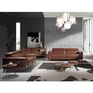 ANGEL CERDA Credenza in noce e acciaio nero con illuminazione interna  