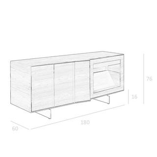 ANGEL CERDA Sideboard aus Nussbaum undem Stahl mit Innenbeleuchtung  