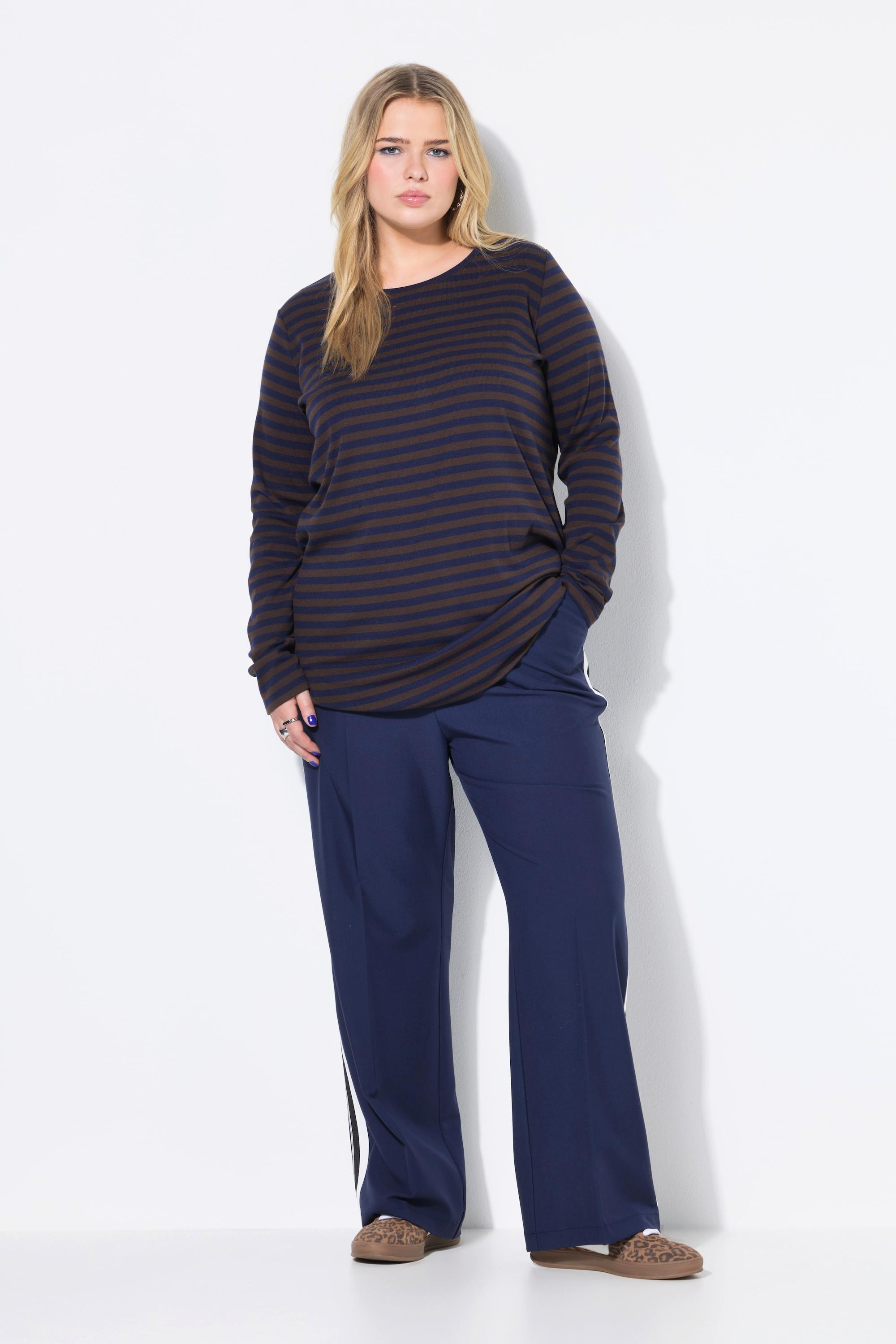 Studio Untold Pantalon Straight Wide Legs Bandes Fantaisies  