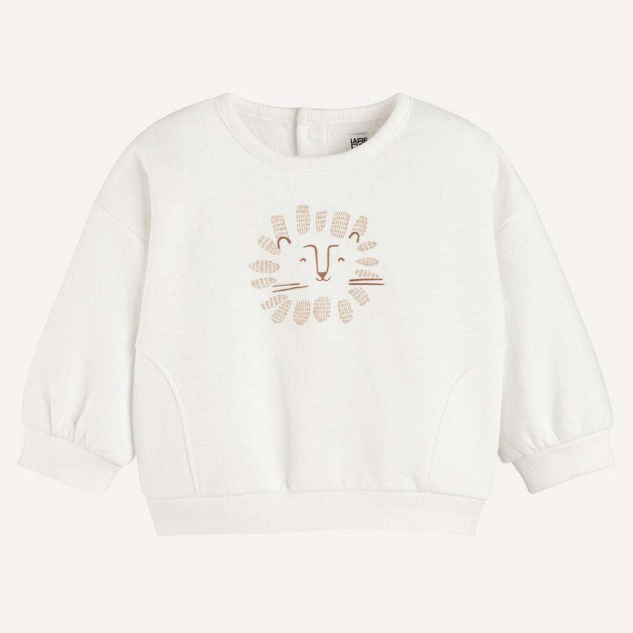 La Redoute Collections  Sweatshirt mit Rundhalsausschnitt und Löwen-Print 