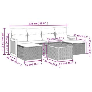 VidaXL Ensemble de canapés de jardin rotin synthétique  