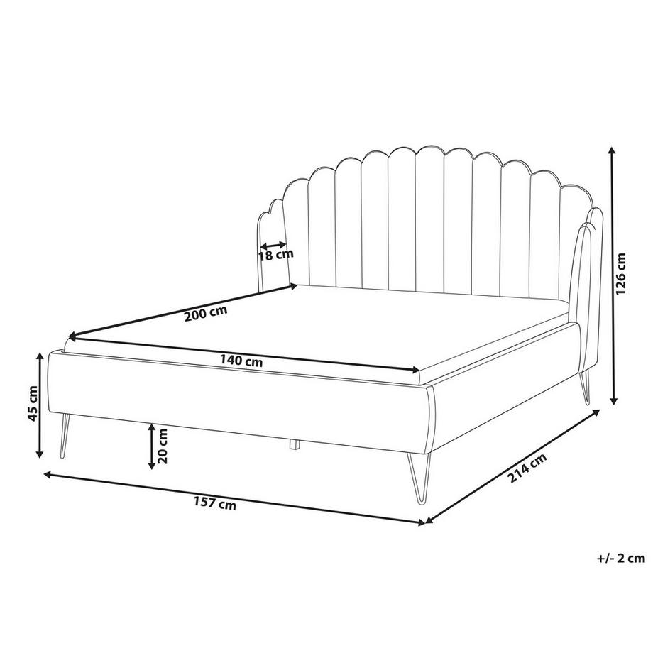 Beliani Letto en Velluto Glamour AMBILLOU  