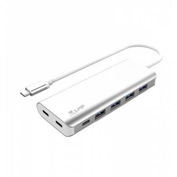 USB-Hub USB Type-C – USB-A 3.0, USB -C Silber (7 Ports)