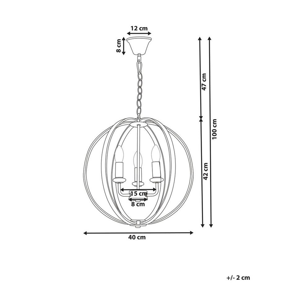 Beliani Lustre en Métal  TENOIRO  