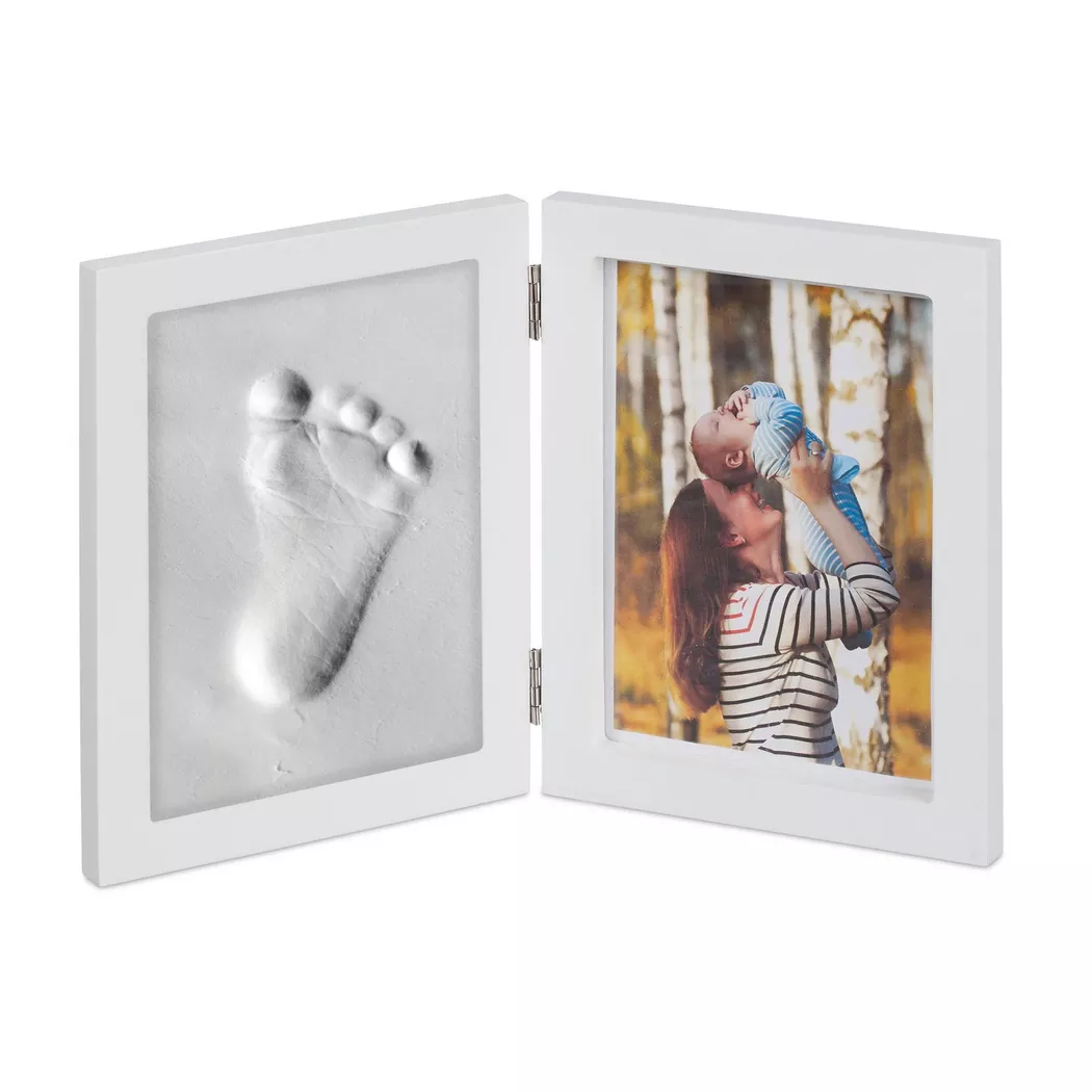 B2X - Baby-Bilderrahmen mit Gipsabdruck, 15 x 20 cm