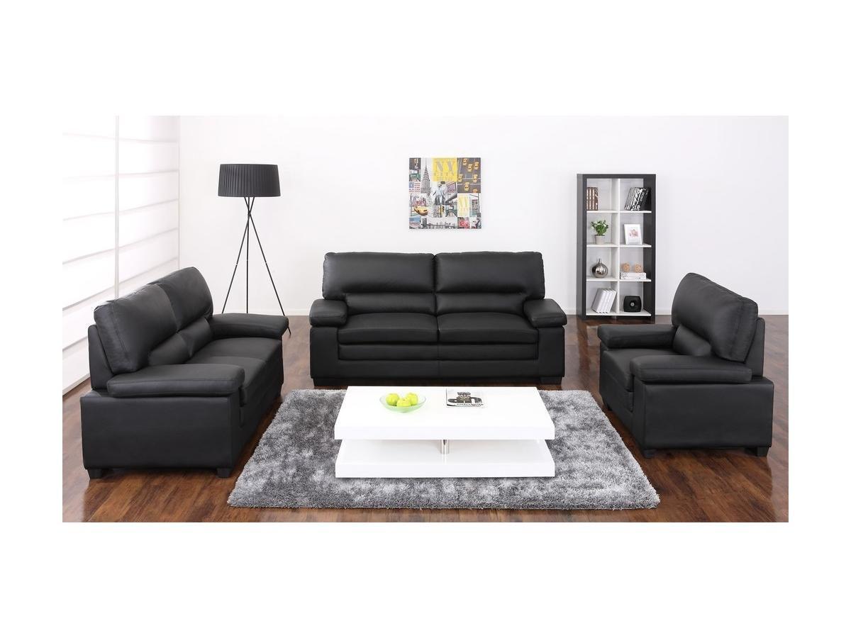 Vente-unique Couchgarnitur Leder 3+2+1 Büffelleder MIMAS  