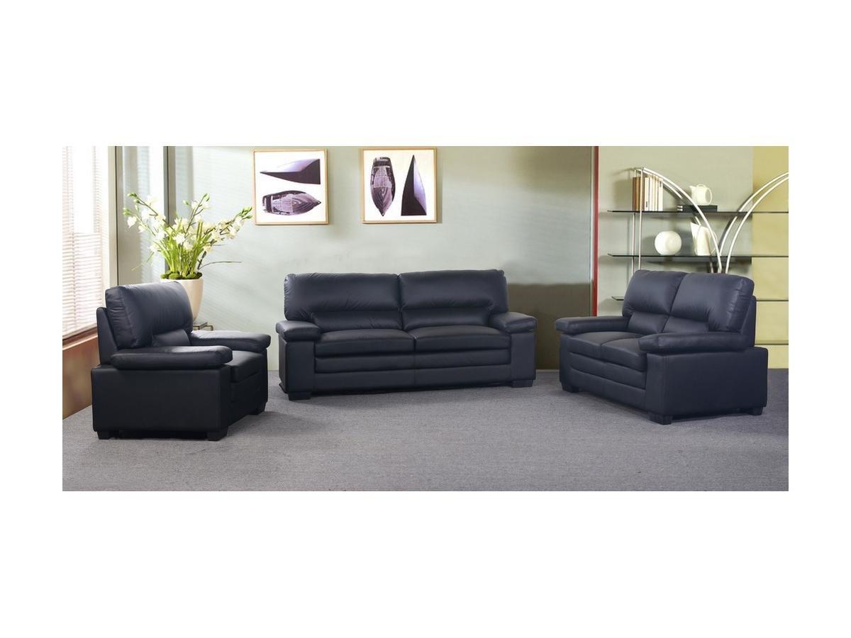 Vente-unique Couchgarnitur Leder 3+2+1 Büffelleder MIMAS  