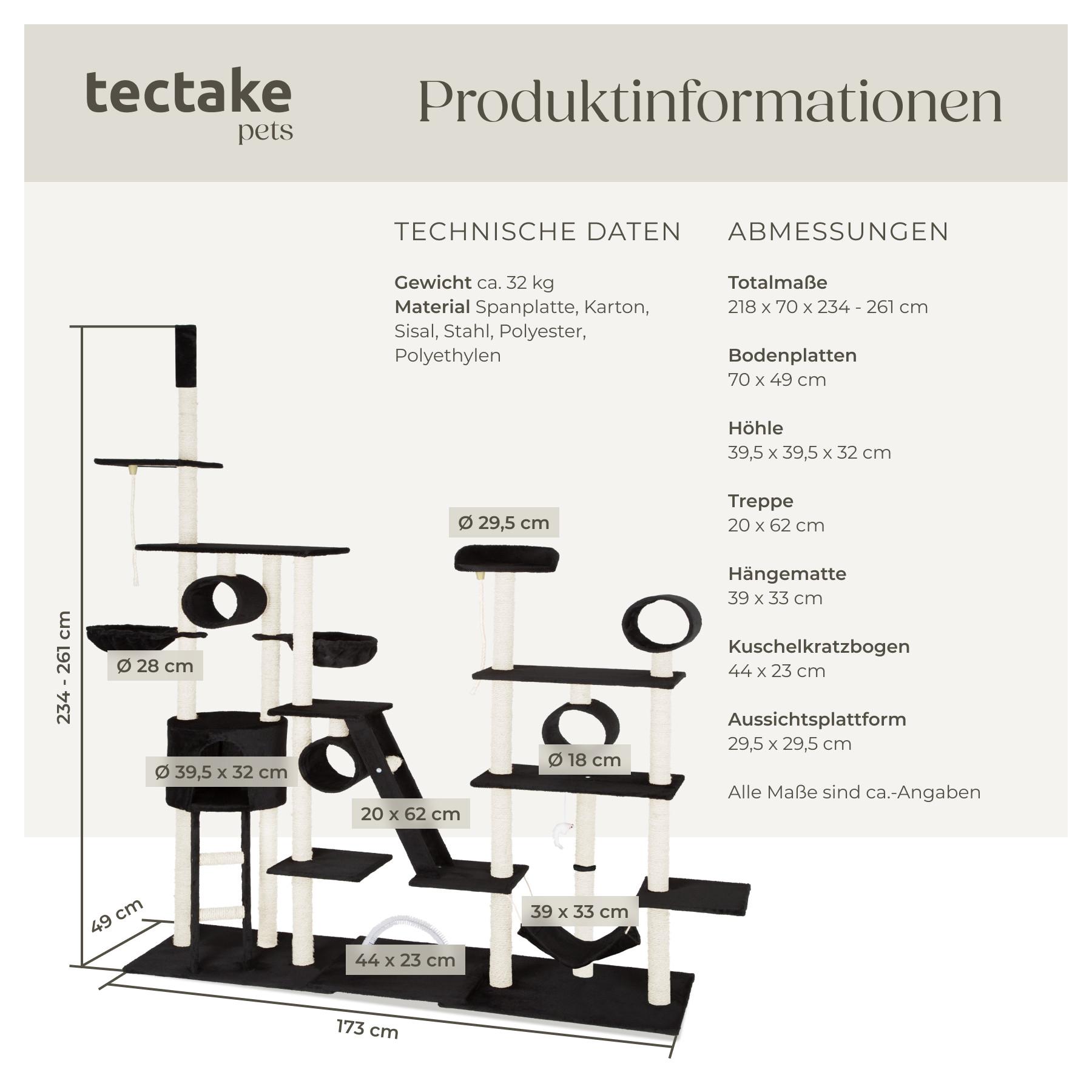 Tectake  Arbre à Chat Snooky 261 cm 