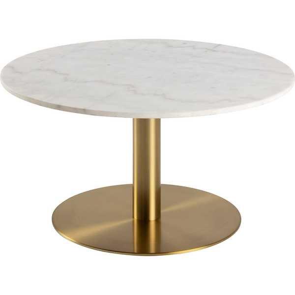 mutoni Table basse Alessandro en marbre blanc rond 80x80  