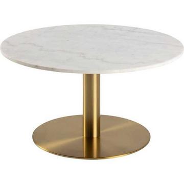 Table basse Alessandro en marbre blanc rond 80x80