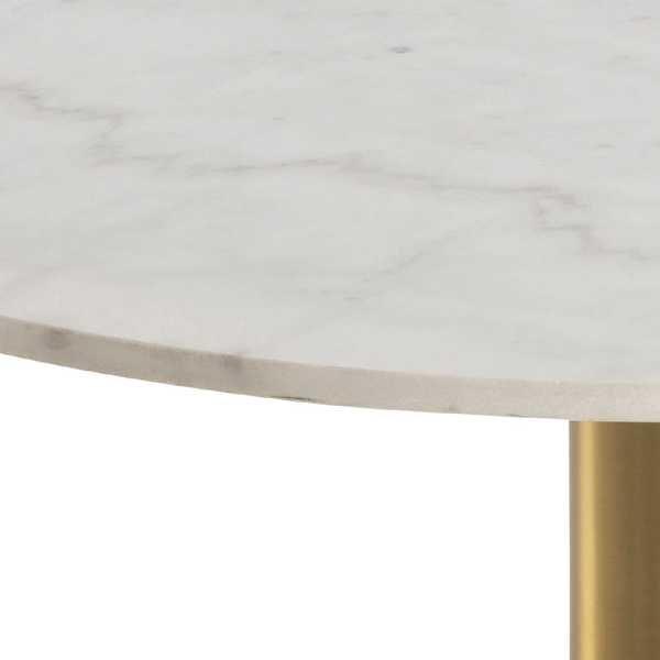 mutoni Table basse Alessandro en marbre blanc rond 80x80  