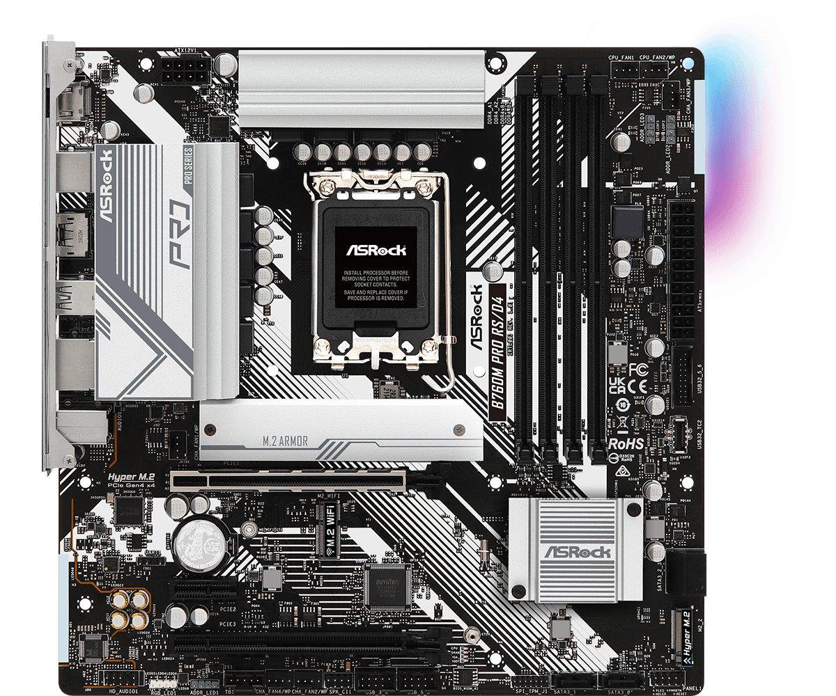 ASRock  B760M PRO RS/D4 Intel B760 LGA 1700 micro ATX 