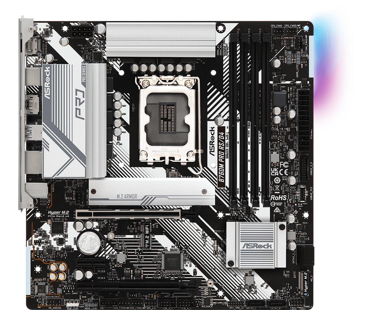 ASRock  B760M PRO RS/D4 Intel B760 LGA 1700 micro ATX 