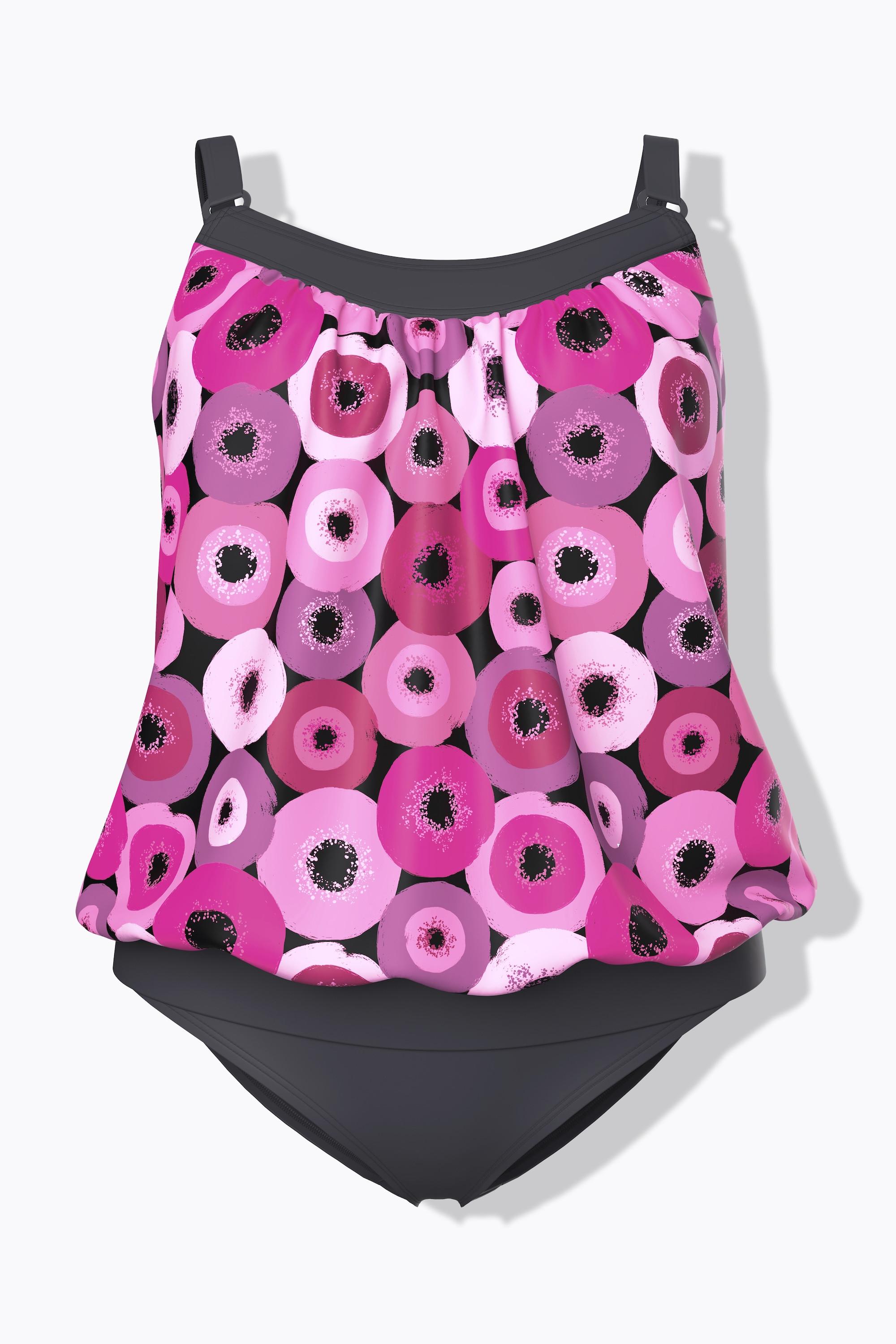 Ulla Popken Tankini Stampa Cerchi Coppe Morbide Spalline Regolabili  
