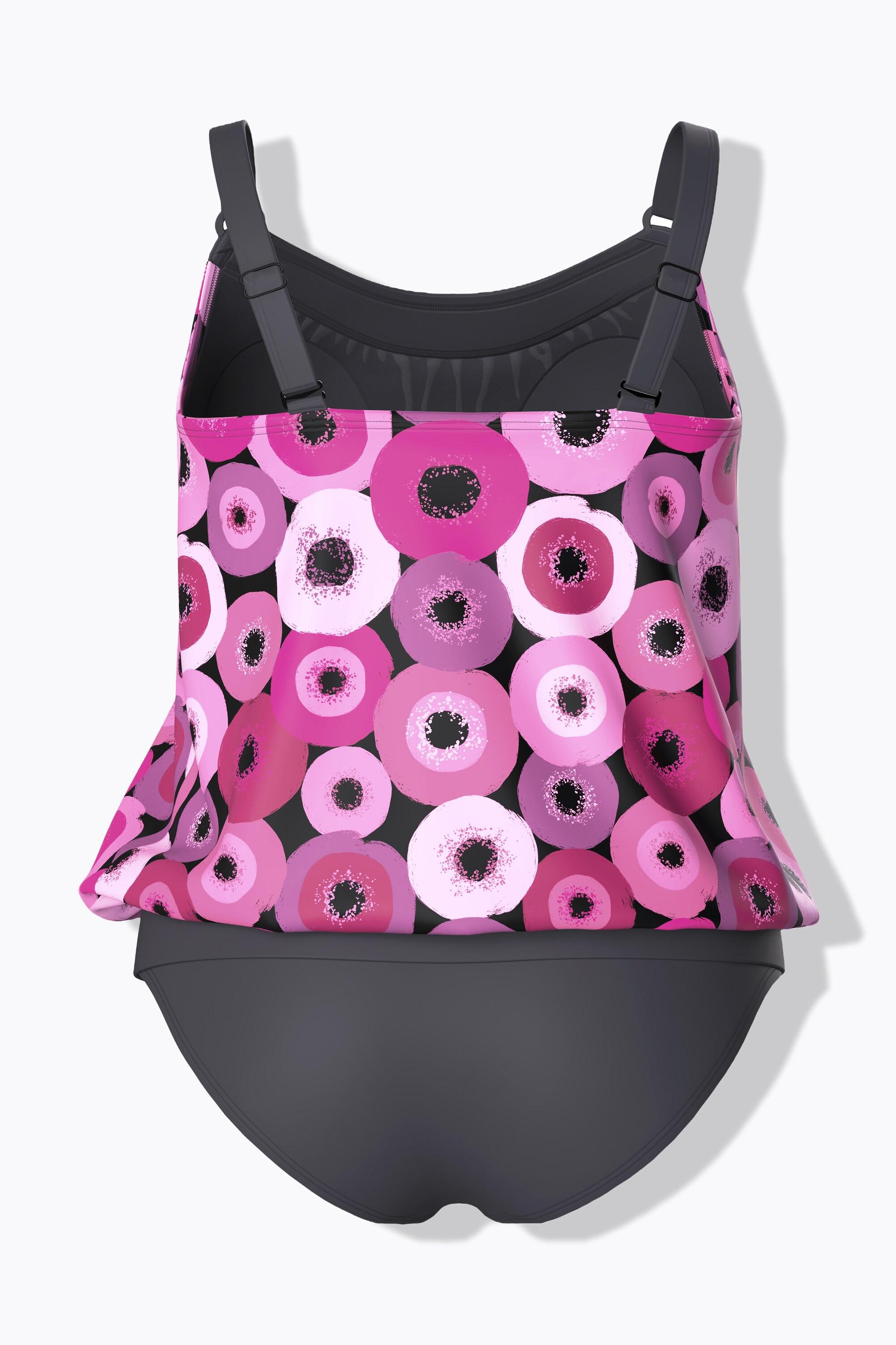 Ulla Popken Tankini Stampa Cerchi Coppe Morbide Spalline Regolabili  