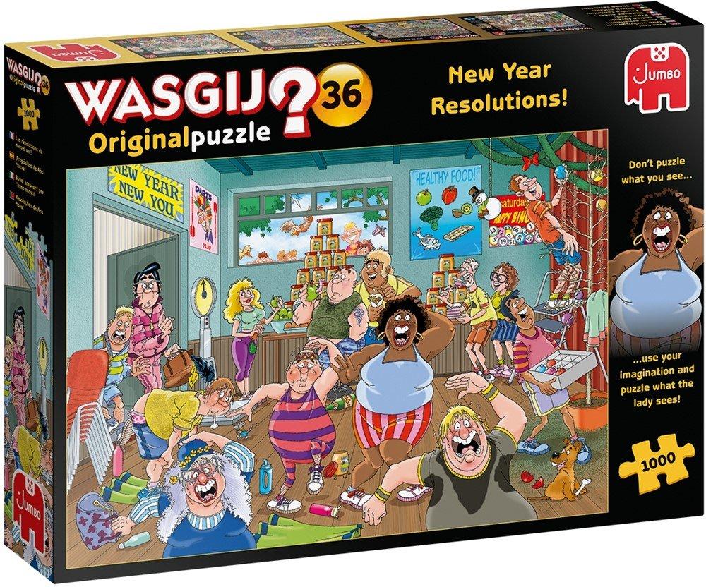 JUMBO  Jumbo 25000 Wasgij Original 36-Gute Vorsätze fürs Neue Jahr-1000 Teile Puzzlespiel, Mehrfarben 