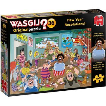 Jumbo 25000 Wasgij Original 36-Gute Vorsätze fürs Neue Jahr-1000 Teile Puzzlespiel, Mehrfarben