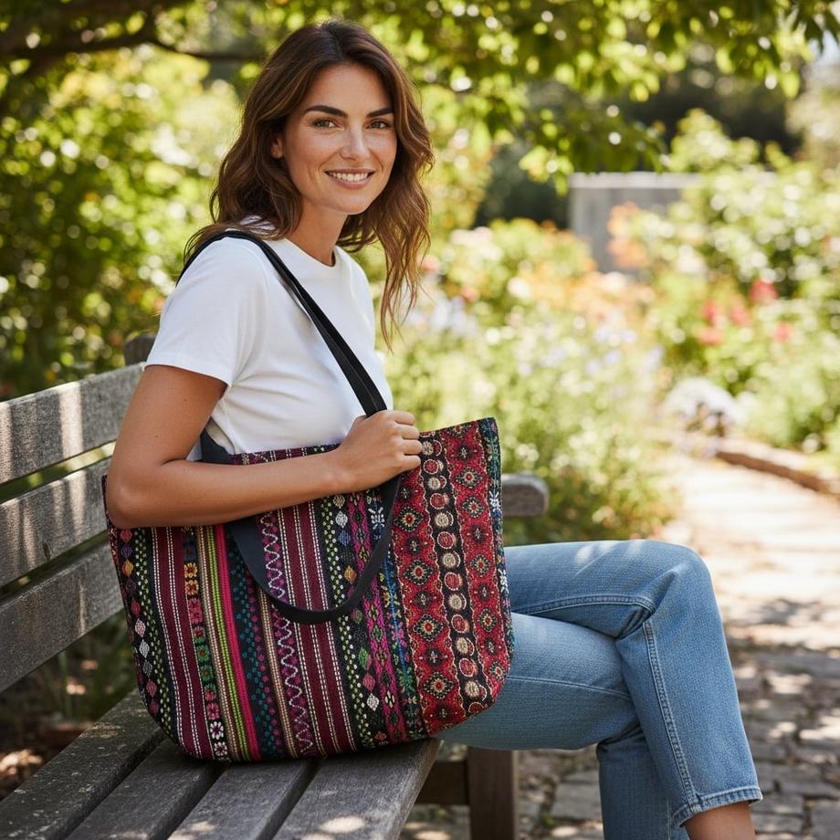 LUCKY & LOVE Gewobener Ethno Shopper  