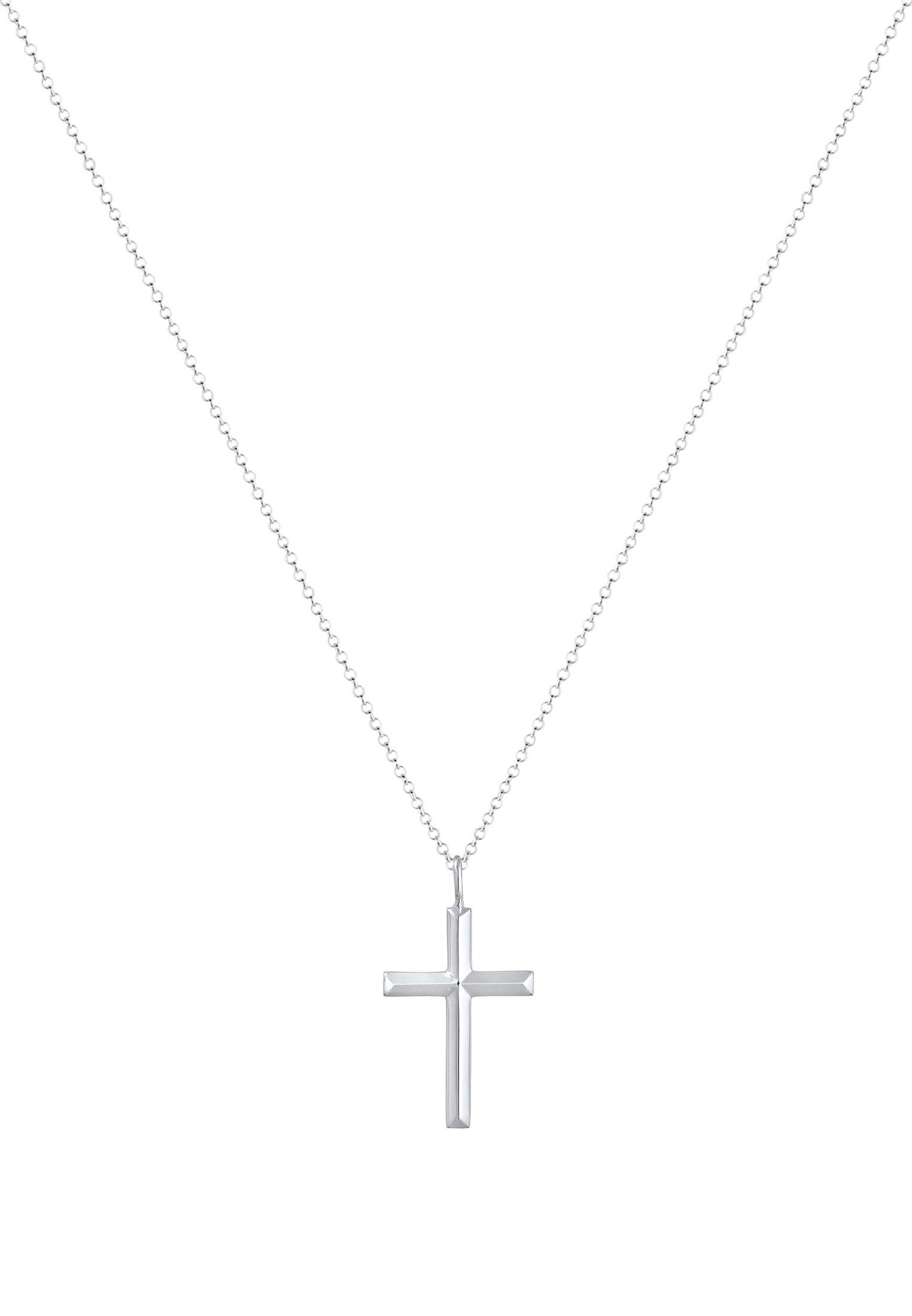 Kuzzoi  Halskette  Erbskette Kreuz Oxidiert Massiv 925 Silber 