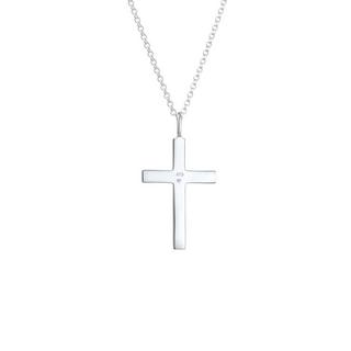 Kuzzoi  Collier Herren Erbskette Kreuz Oxidiert Massiv 925 Silber 