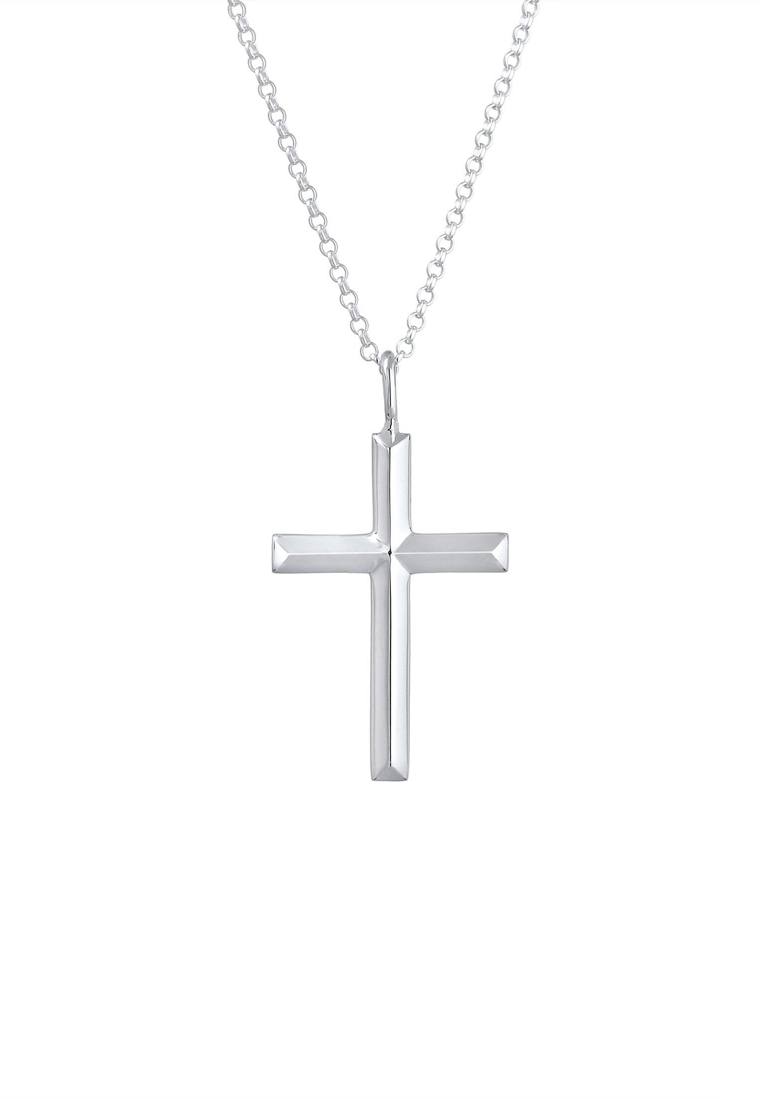 Kuzzoi Collier Herren Erbskette Kreuz Silber en MANOR - ligne | Massiv acheter 925 Oxidiert