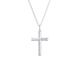 Kuzzoi  Collier Herren Erbskette Kreuz Oxidiert Massiv 925 Silber 