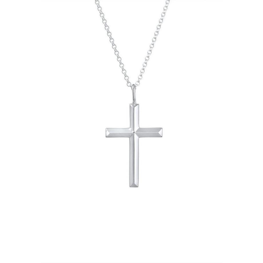 Halskette  Erbskette Kreuz Oxidiert Massiv 925 Silber