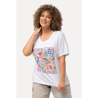 Ulla Popken  T-shirt oversize, col rond et manches courtes, motif cœur 