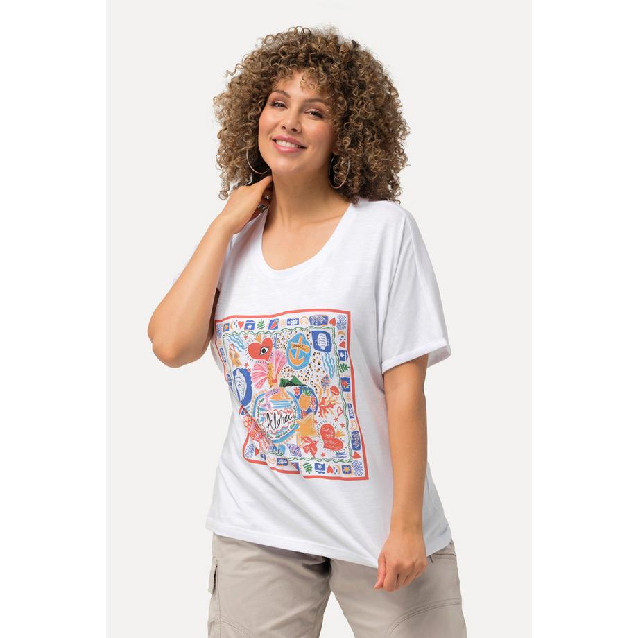 Ulla Popken T-shirt oversize motif cœur manches courtes  