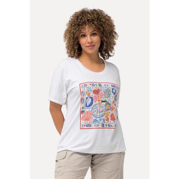 T-shirt oversize, col rond et manches courtes, motif cœur