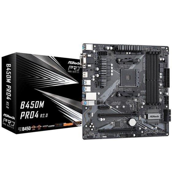 ASRock  B450M Pro4 R2.0 AMD B450 Socket AM4 micro ATX 