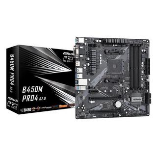 ASRock  Mainboard B450M Pro4 2.0 (AM4, AMD B450, mATX) 