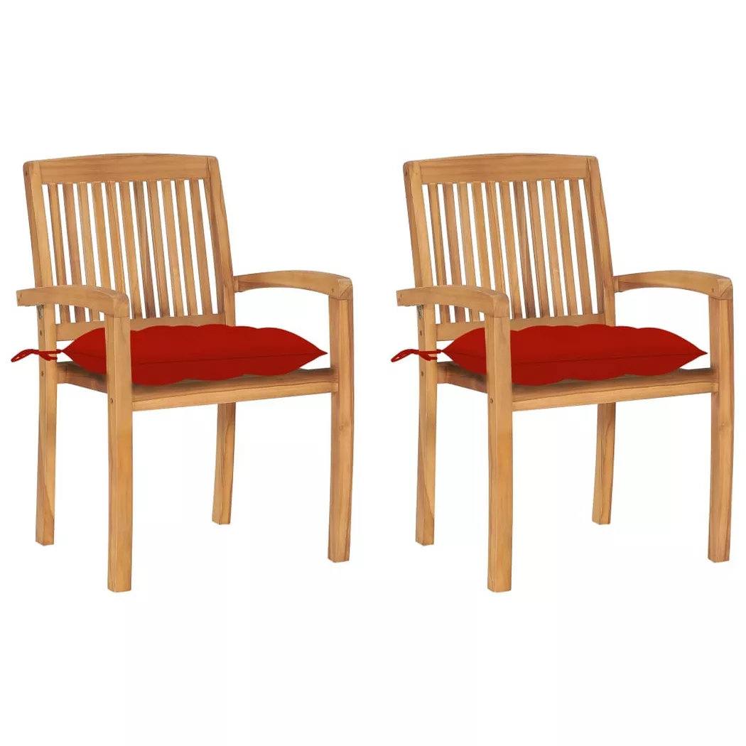 VidaXL - Gartenstuhl teak, One Size, Rot Bunt
