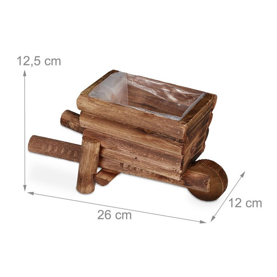 B2X Brouette en bois pour plantes - lot de 2  
