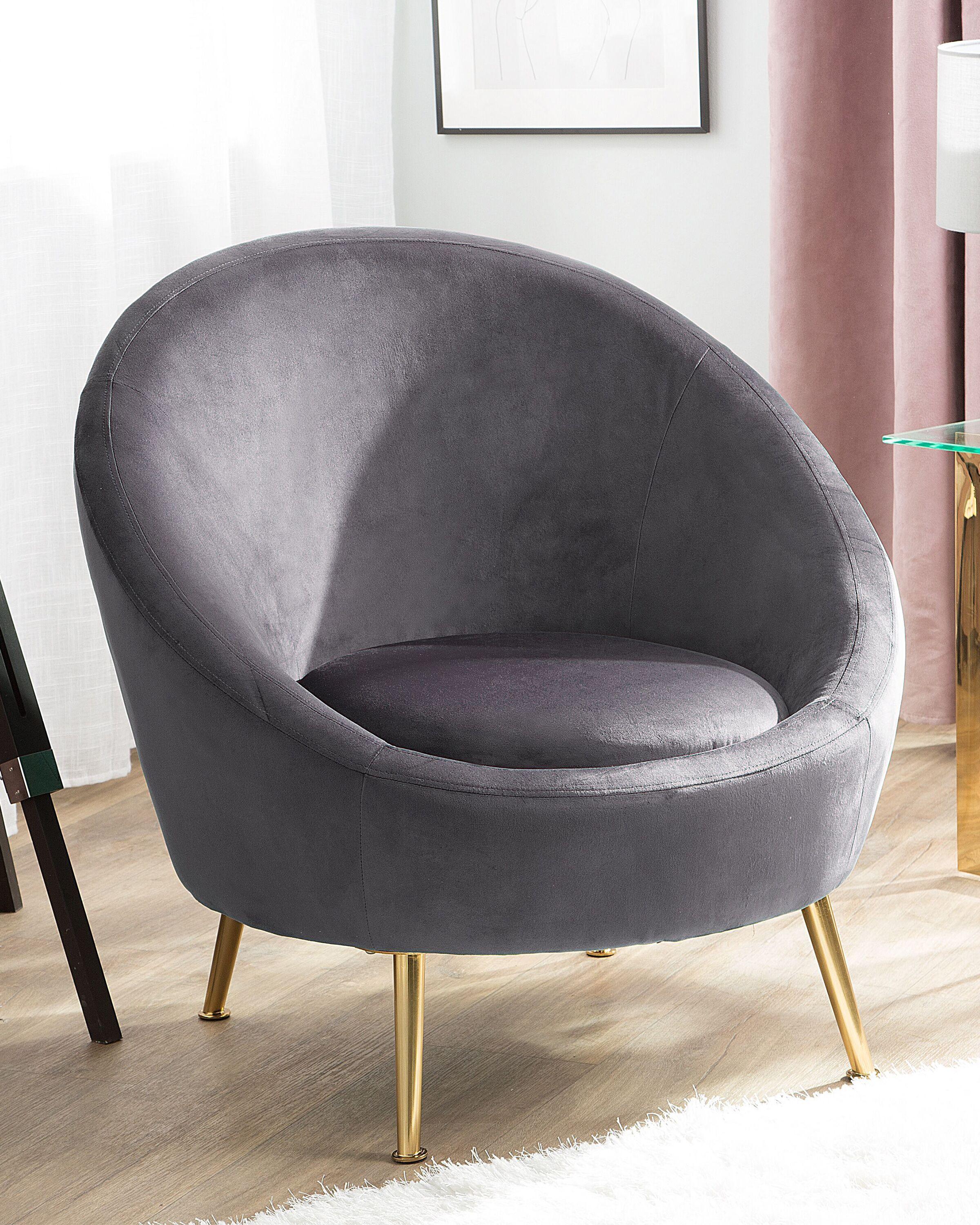 Beliani Fauteuil en Velours Moderne LANGA  